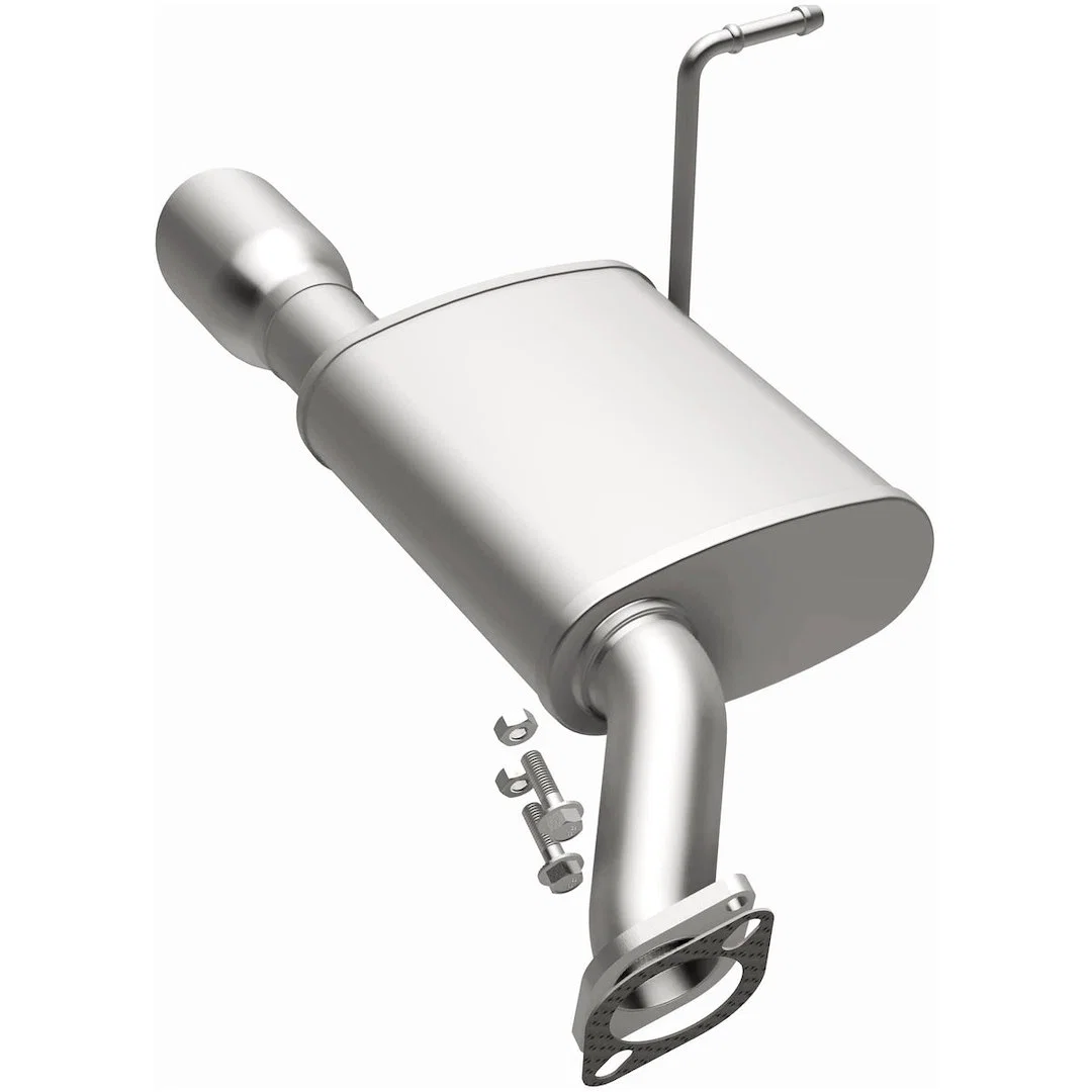 108-0265 – BRE EXHAUST Exhaust Muffler, 9 Inch Width x 4 Inch Height Oval Aluminized Steel Case Single 2-1/4 Inch Off...